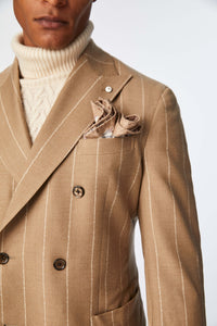 Garment-dyed tom suit in beige earth