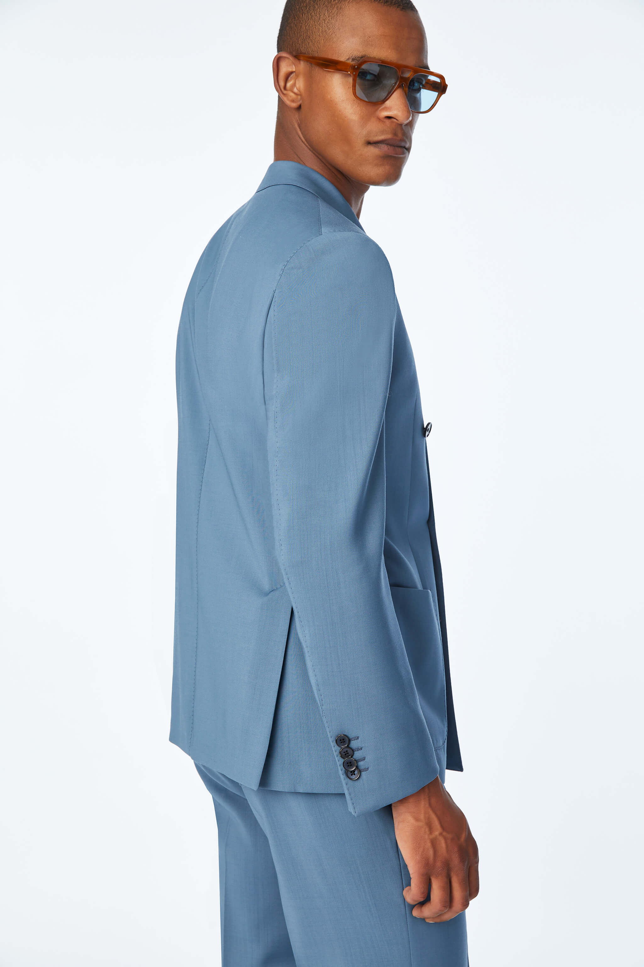 Garment-dyed TOM suit in light Blue
