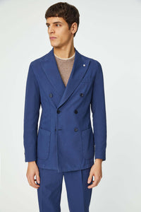 Garment-dyed tom suit in navy blue