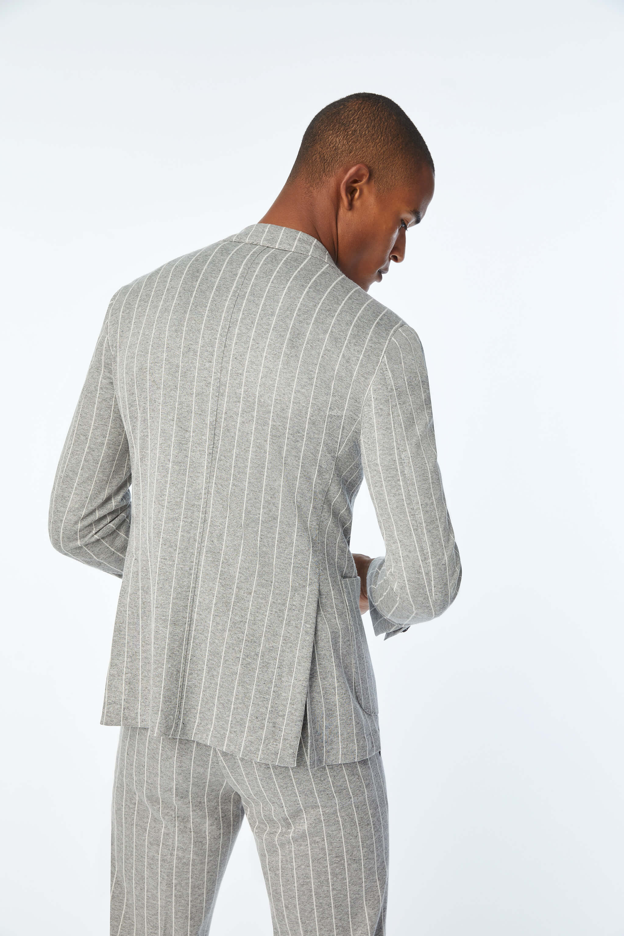 JACK suit in jersey pinstripe