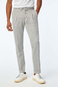 Jack suit in jersey pinstripe light grey