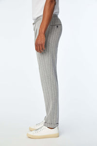 Jack suit in jersey pinstripe light grey