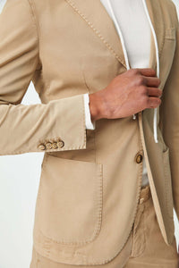 Garment-dyed jack suit in beige earth