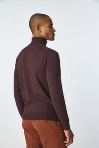 Maglia dolcevita in cashmere vinaccia bordeaux