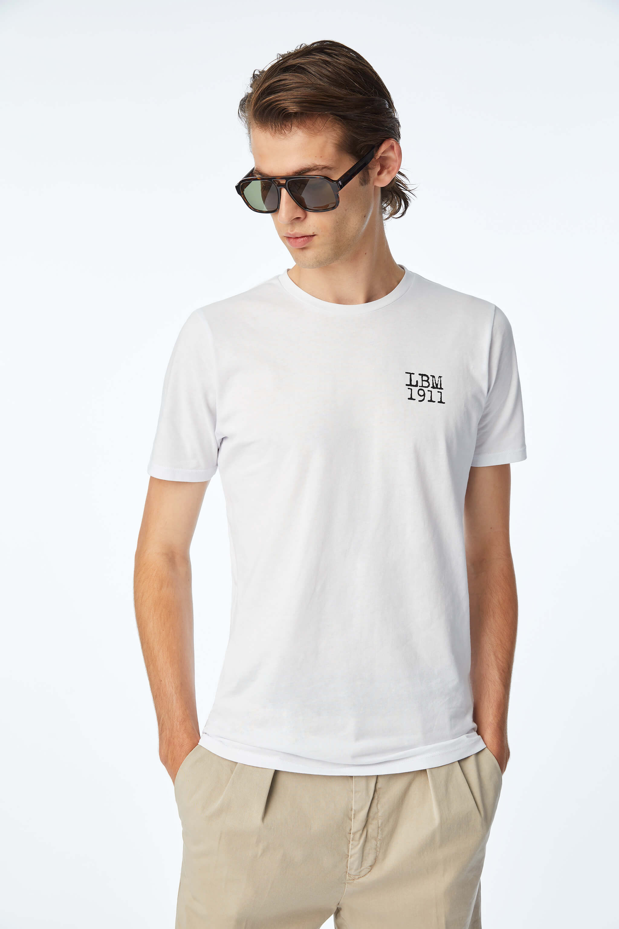 White cotton T-shirt with logo