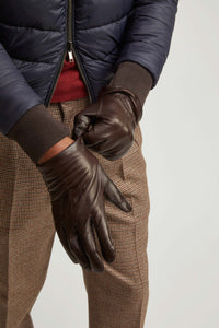 Real leather gloves brown