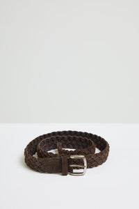 Suede leather belt  brown