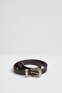 Texas styled velvet belt brown