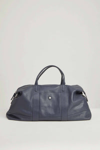 Leather travel bag blue