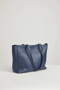 Leather shooper blue
