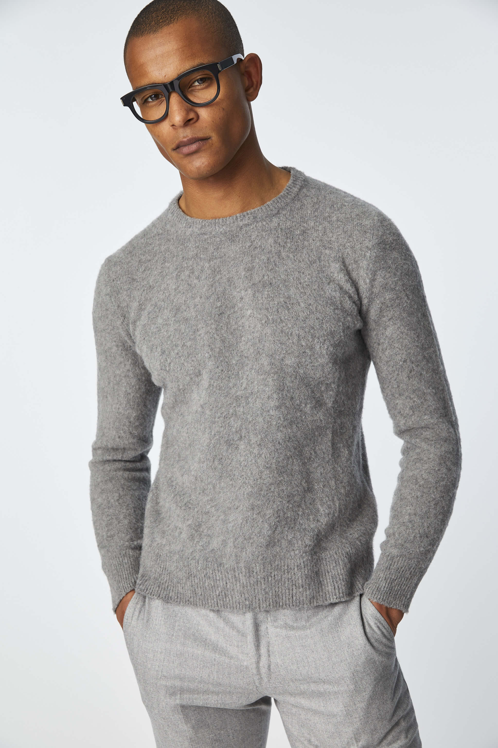 Light turtleneck in gray melange