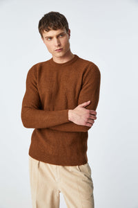 Mohair crewneck in terra earth