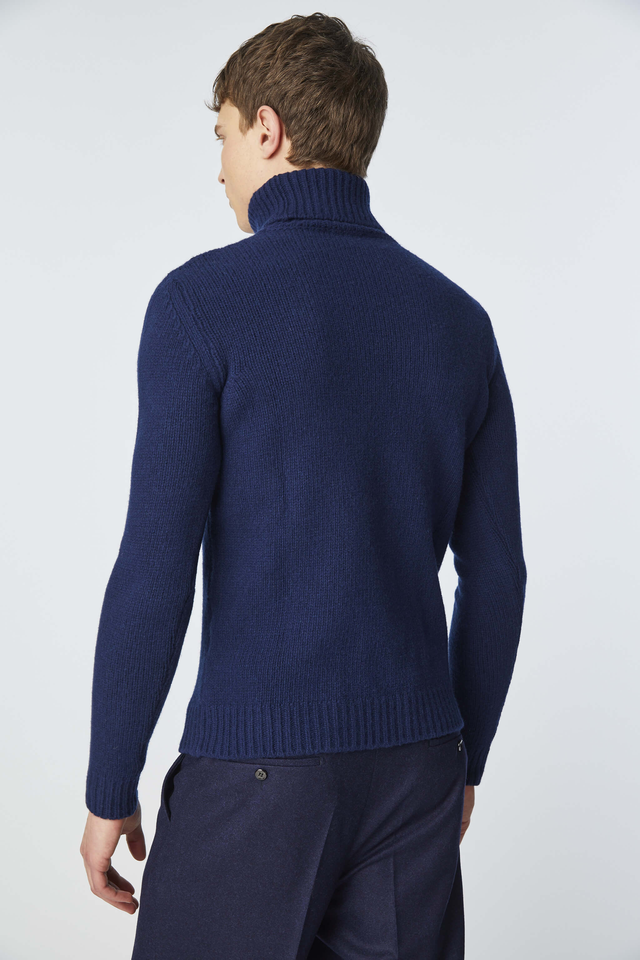 Blue turtleneck