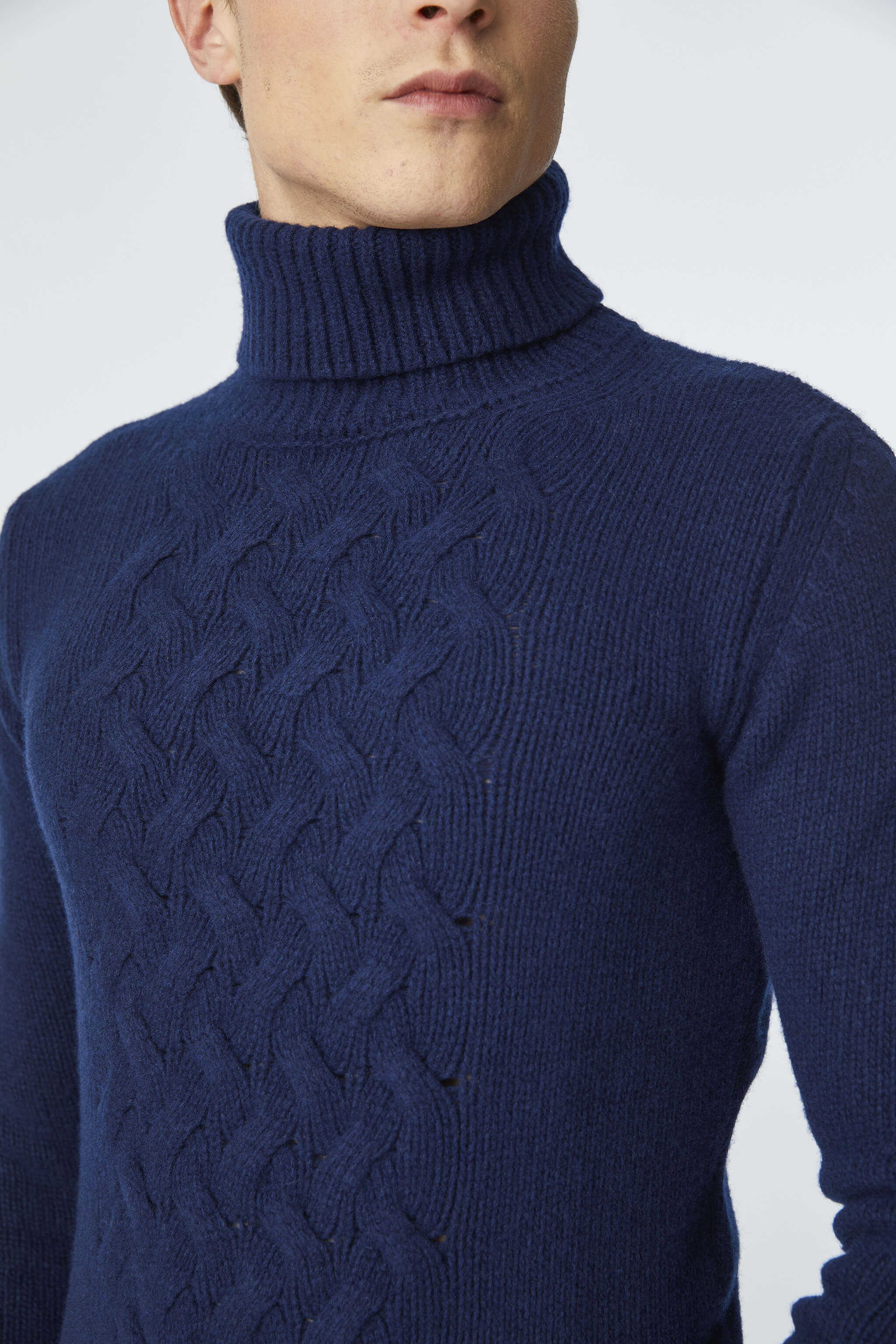 Blue turtleneck