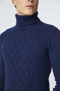 Blue turtleneck blue