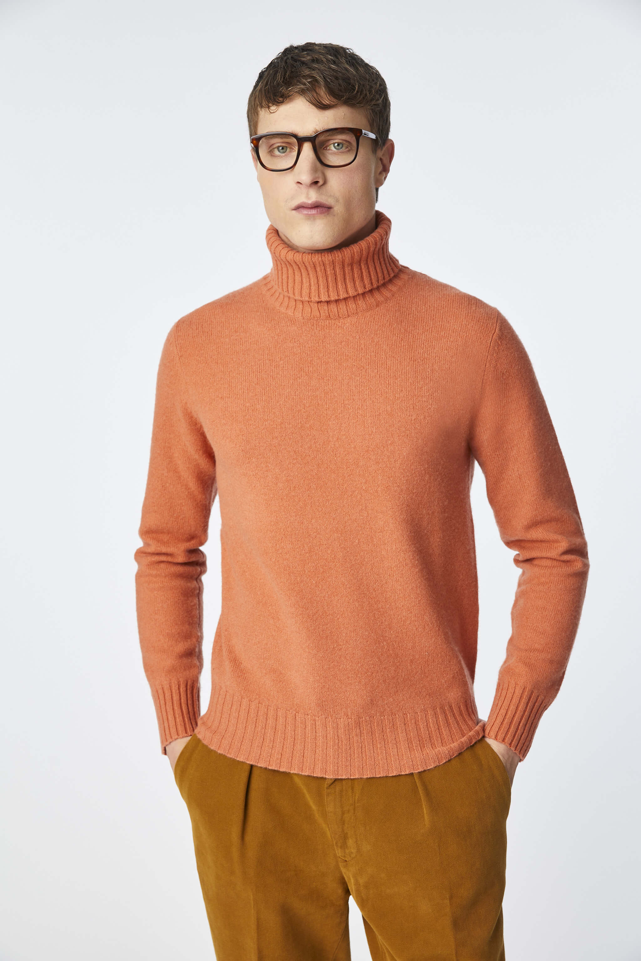Orange turtleneck