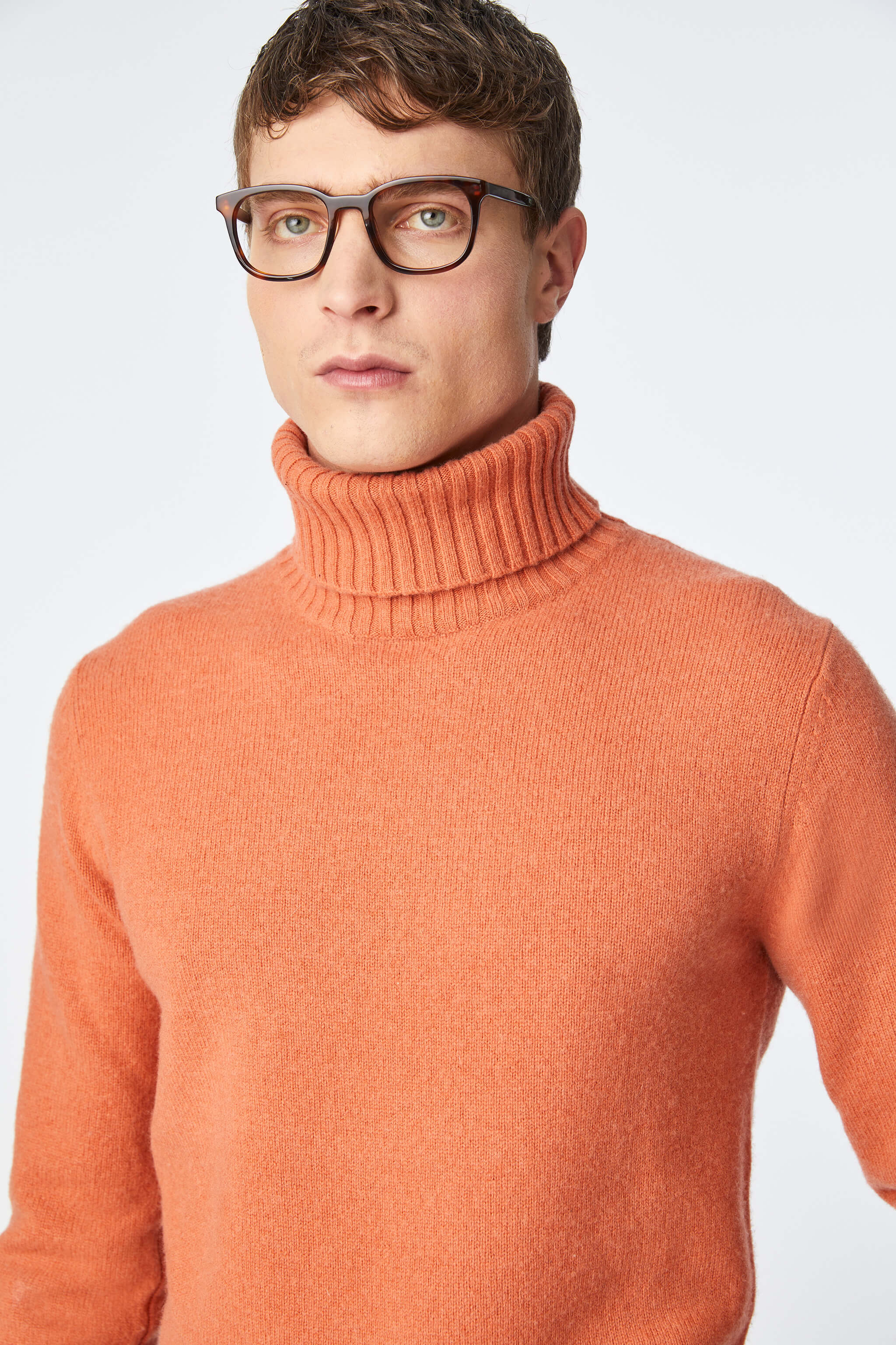 Orange turtleneck