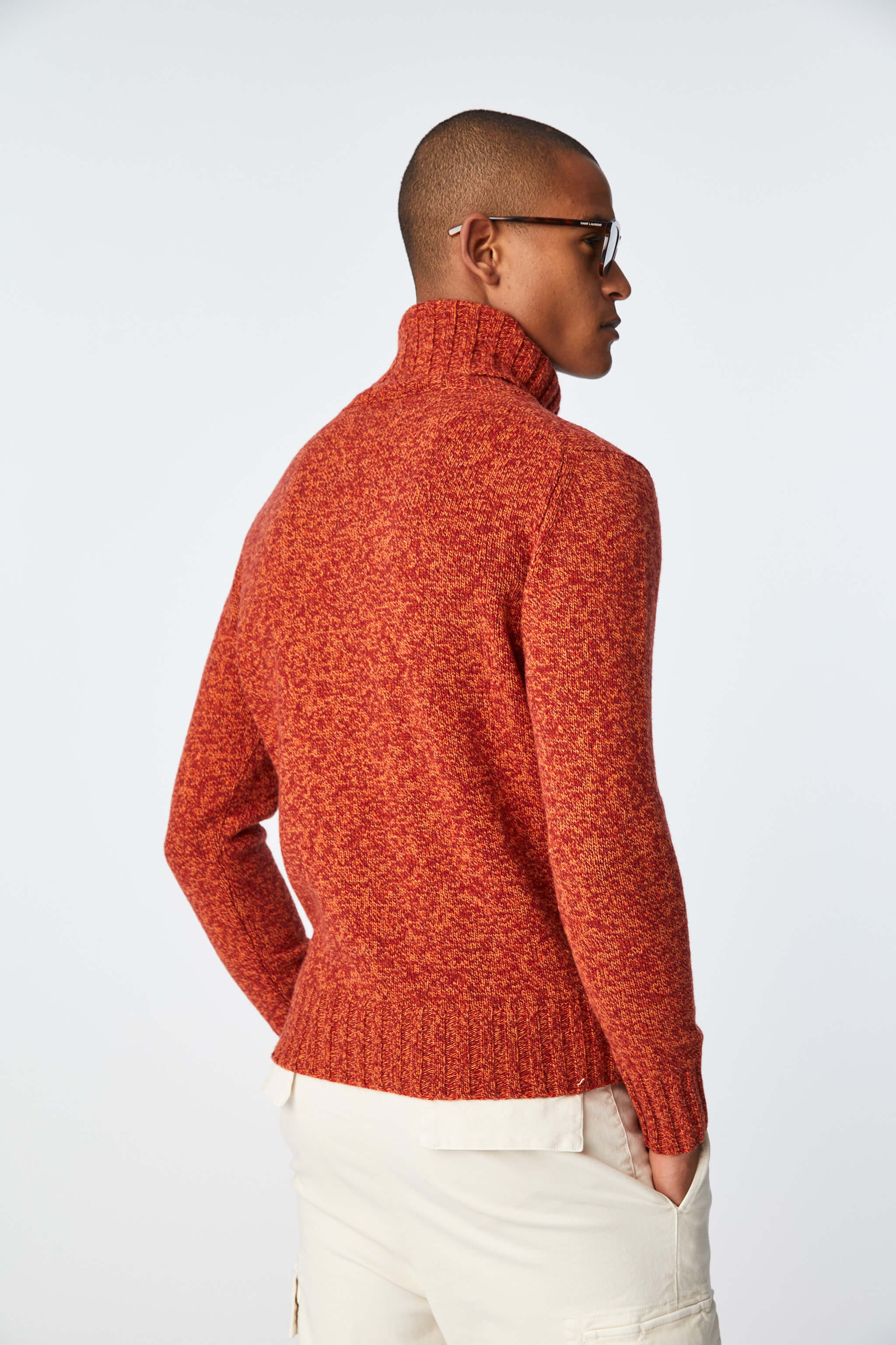 Orange turtleneck