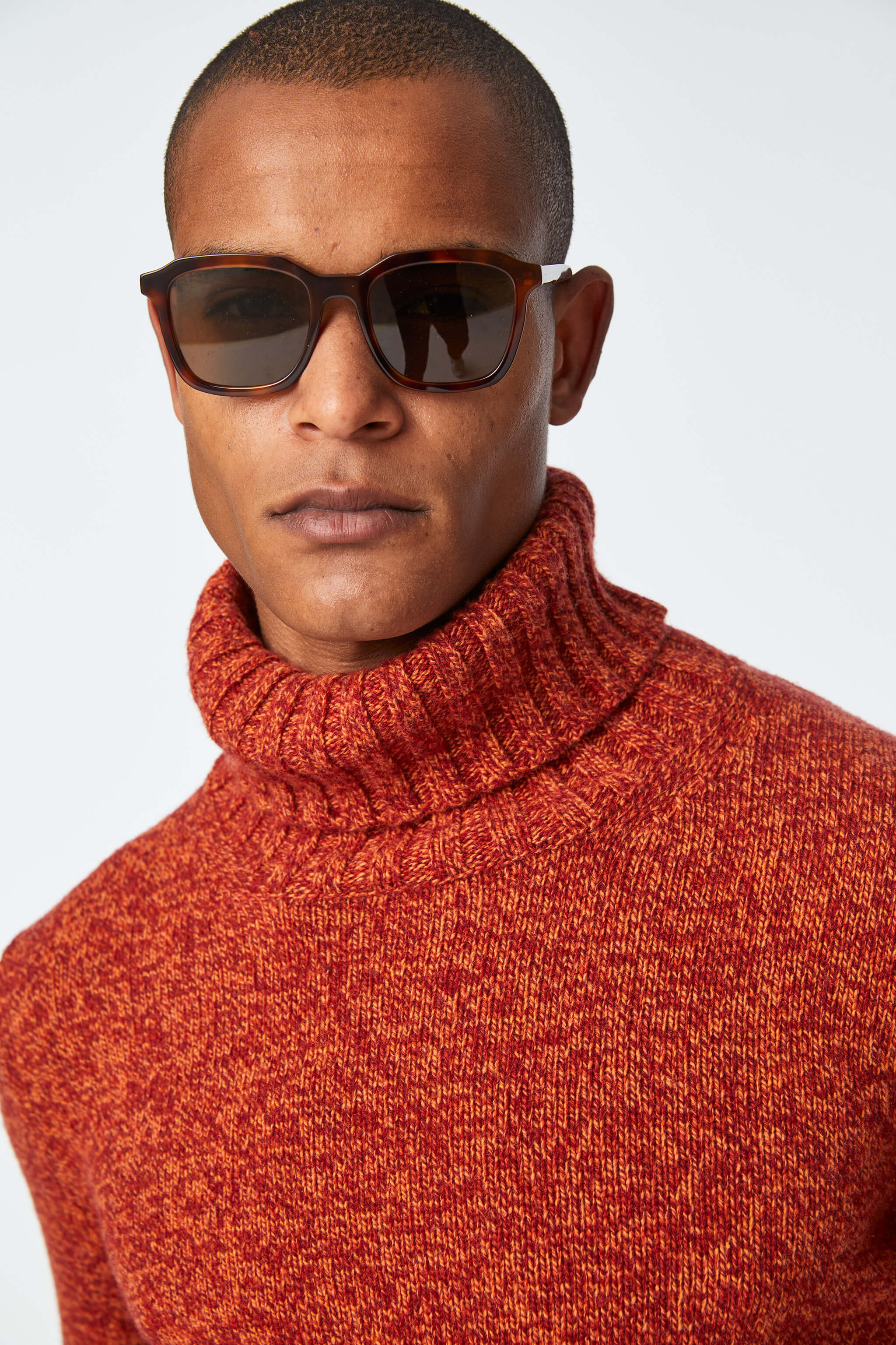 Orange turtleneck