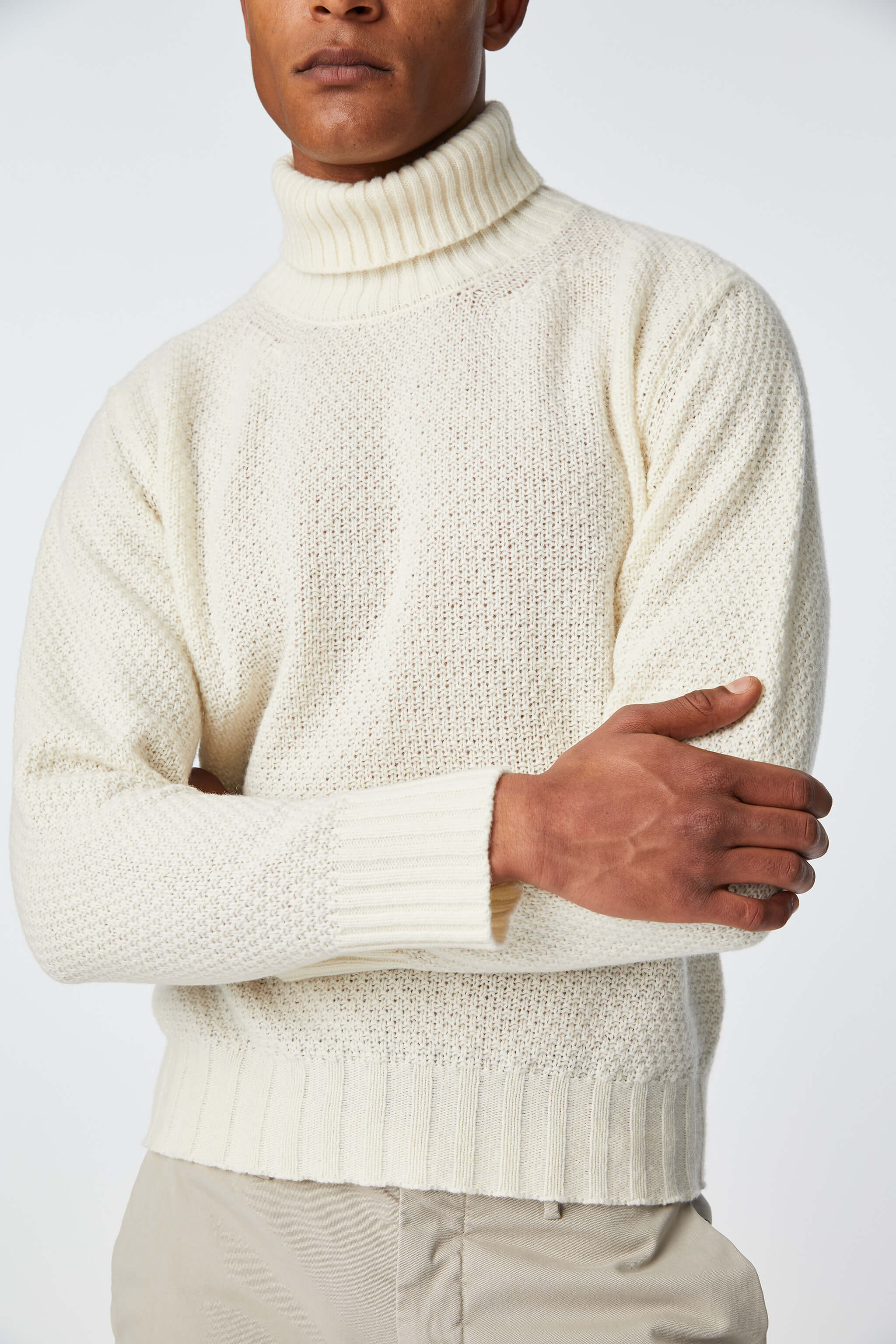 Knit turtleneck in white
