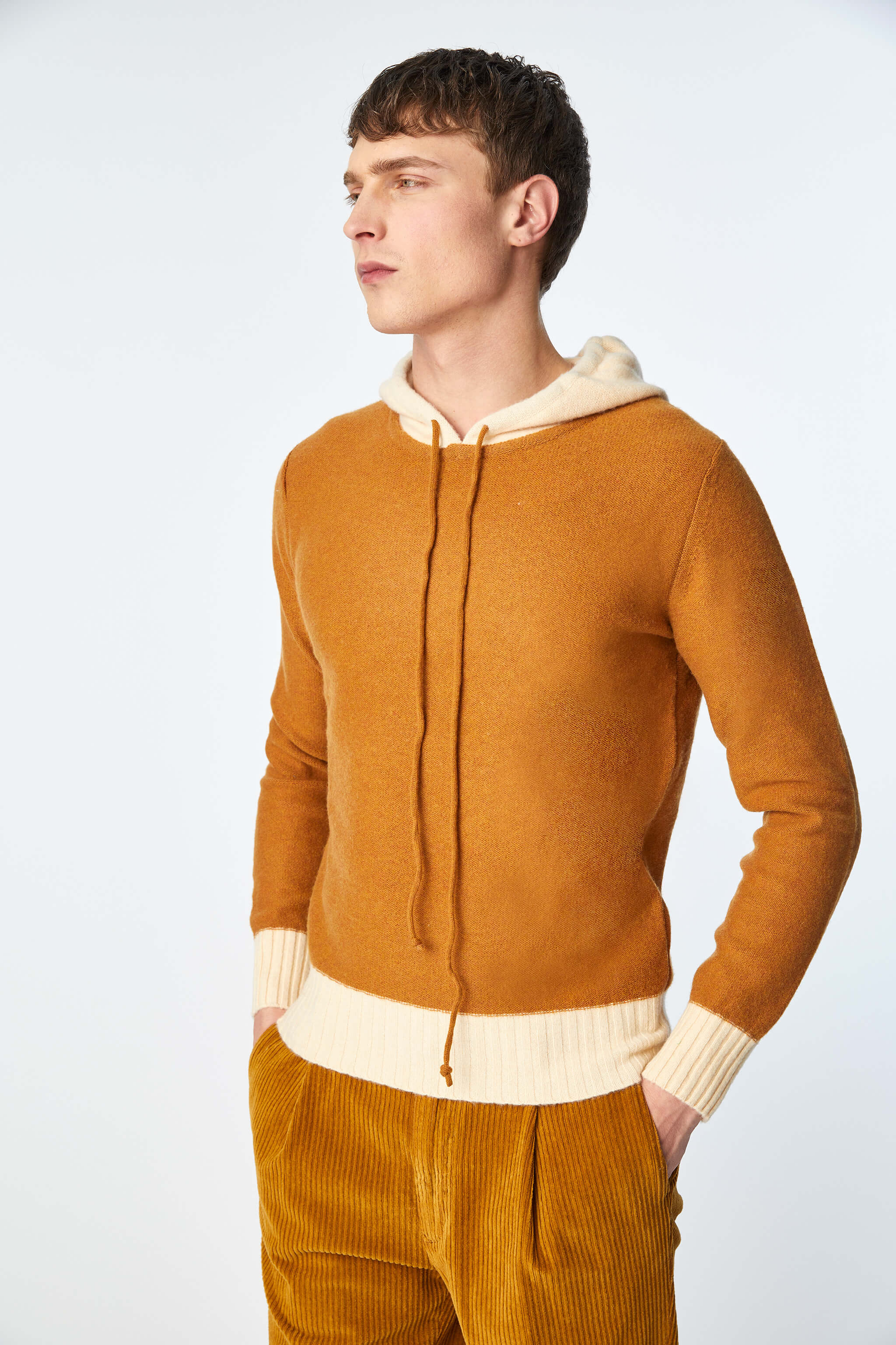 Hoodie in multicolored ochre
