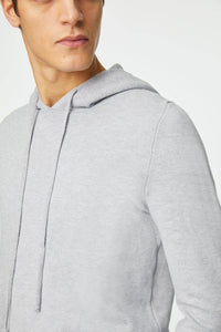 Cotton knit hoodie in gray light grey