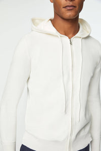Felpa bianca con zip sales