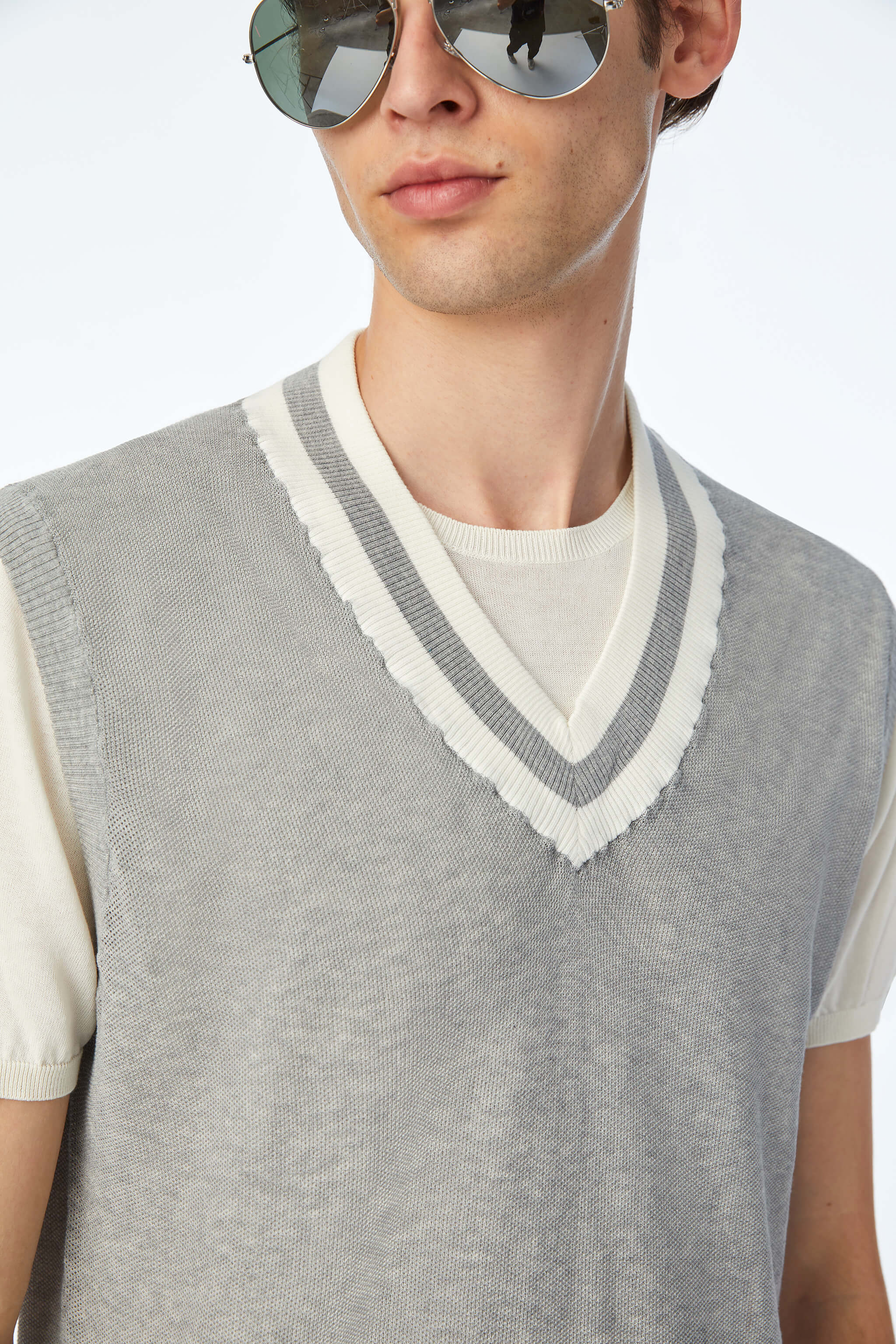 Gilet in maglia grigio