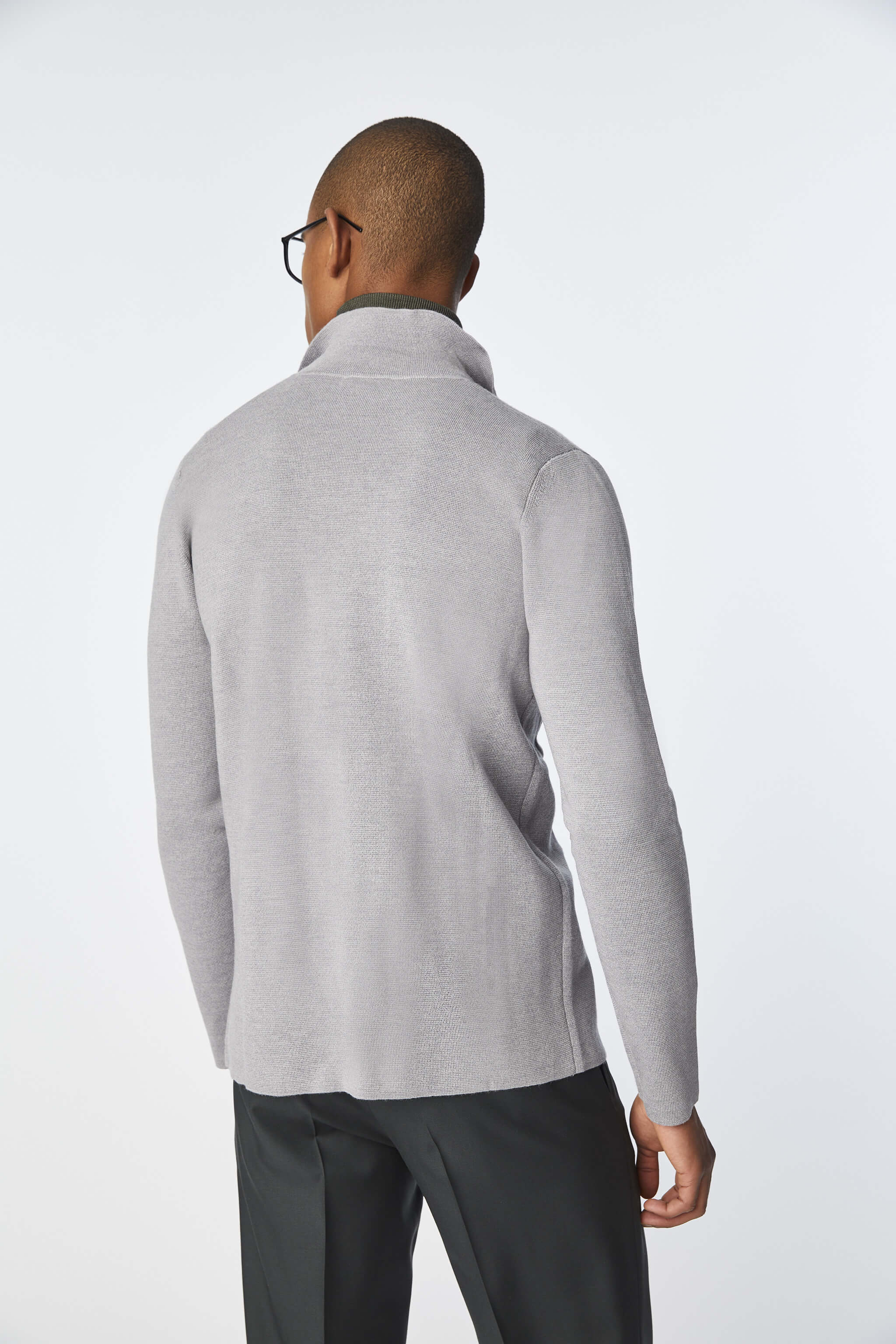 Drop stitch overshirt in gray