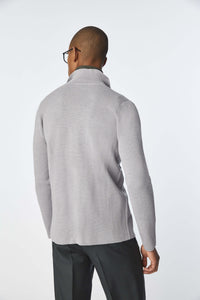 Drop stitch overshirt in gray light grey