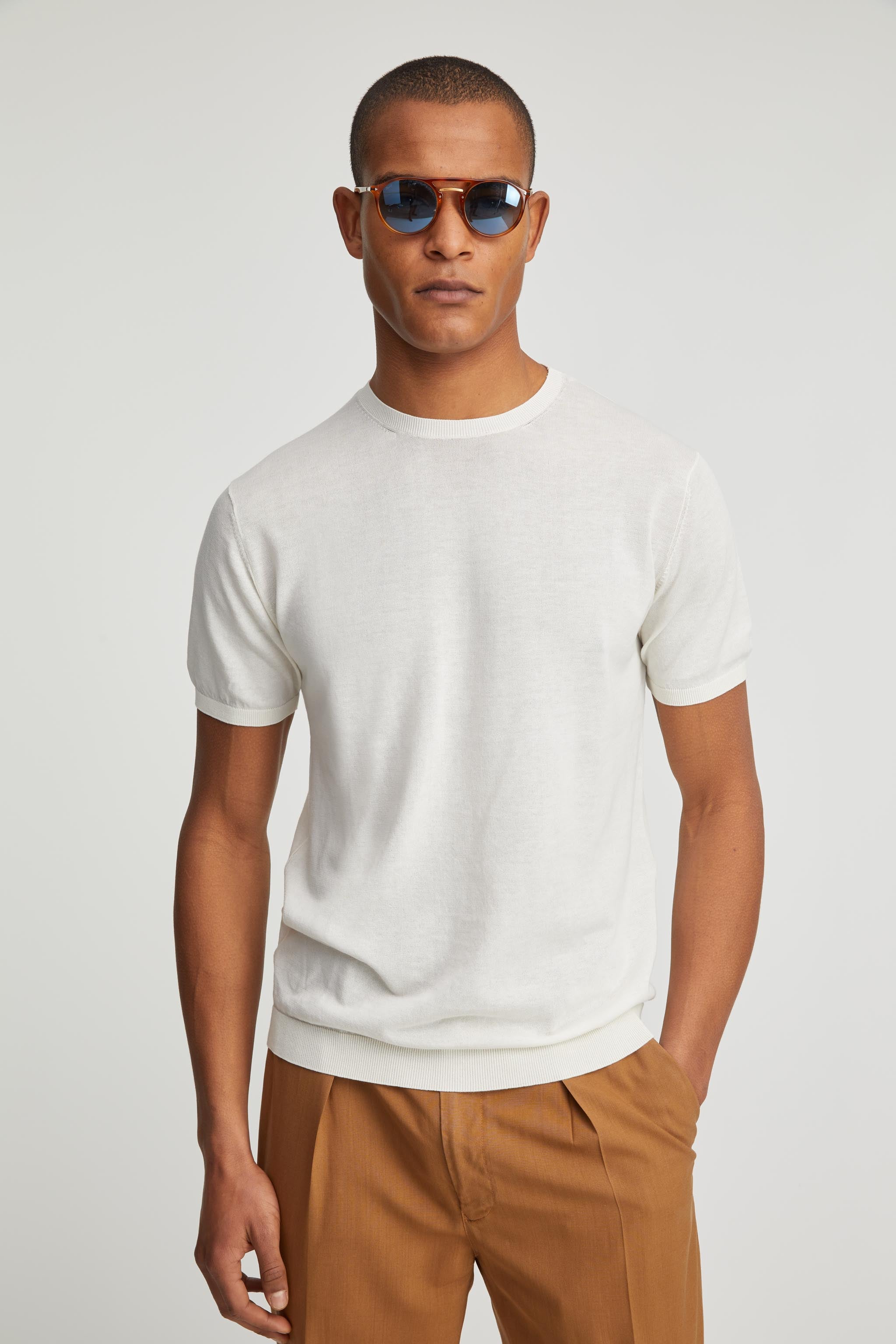 Short-sleeved cotton jersey