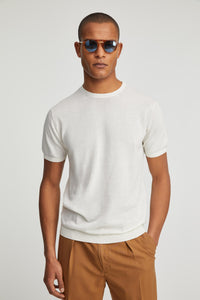 Short-sleeved cotton jersey white