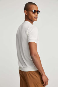 Short-sleeved cotton jersey white