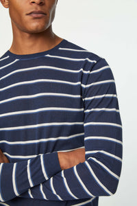 Long sleeve shirt in blue stripe blue