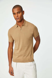Knit hazelnut polo  earth