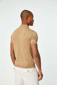 Knit hazelnut polo  earth