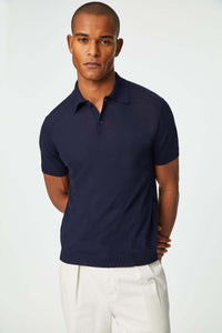 Knit blue polo blue