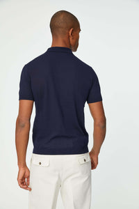 Knit blue polo blue