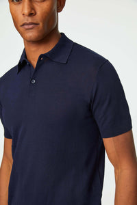 Knit blue polo blue
