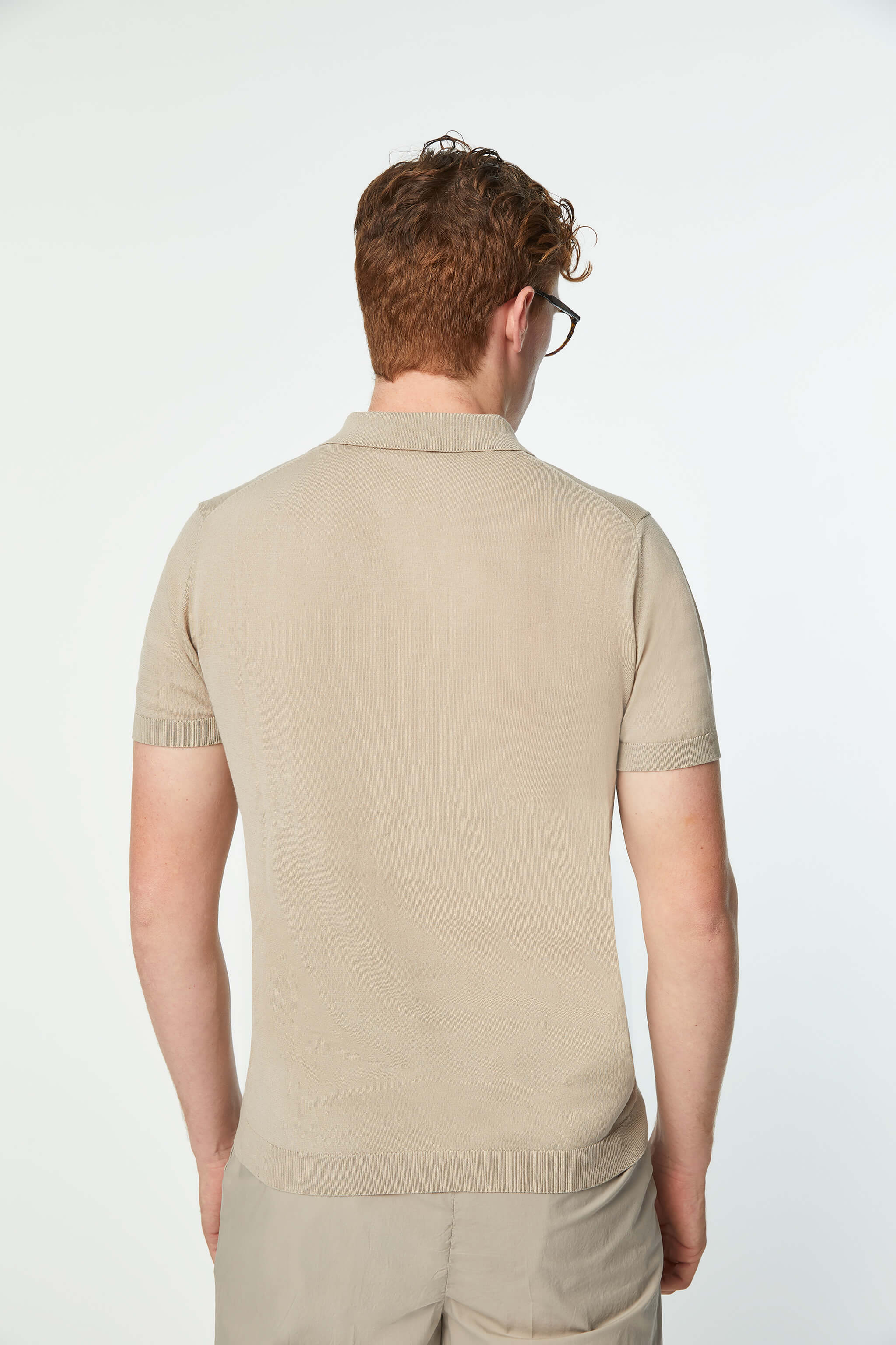 Short-sleeve Polo in hazelnut