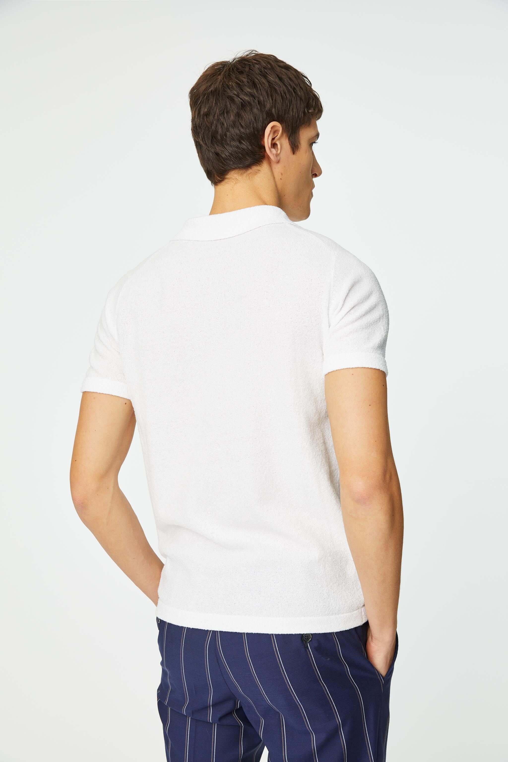 Terry cotton boucl&eacute polo shirt