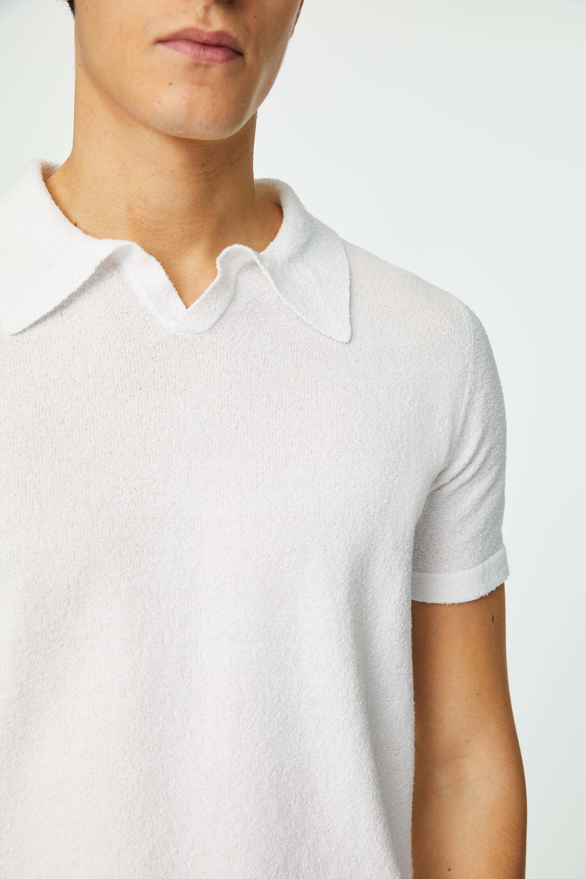 Terry cotton boucl&eacute polo shirt