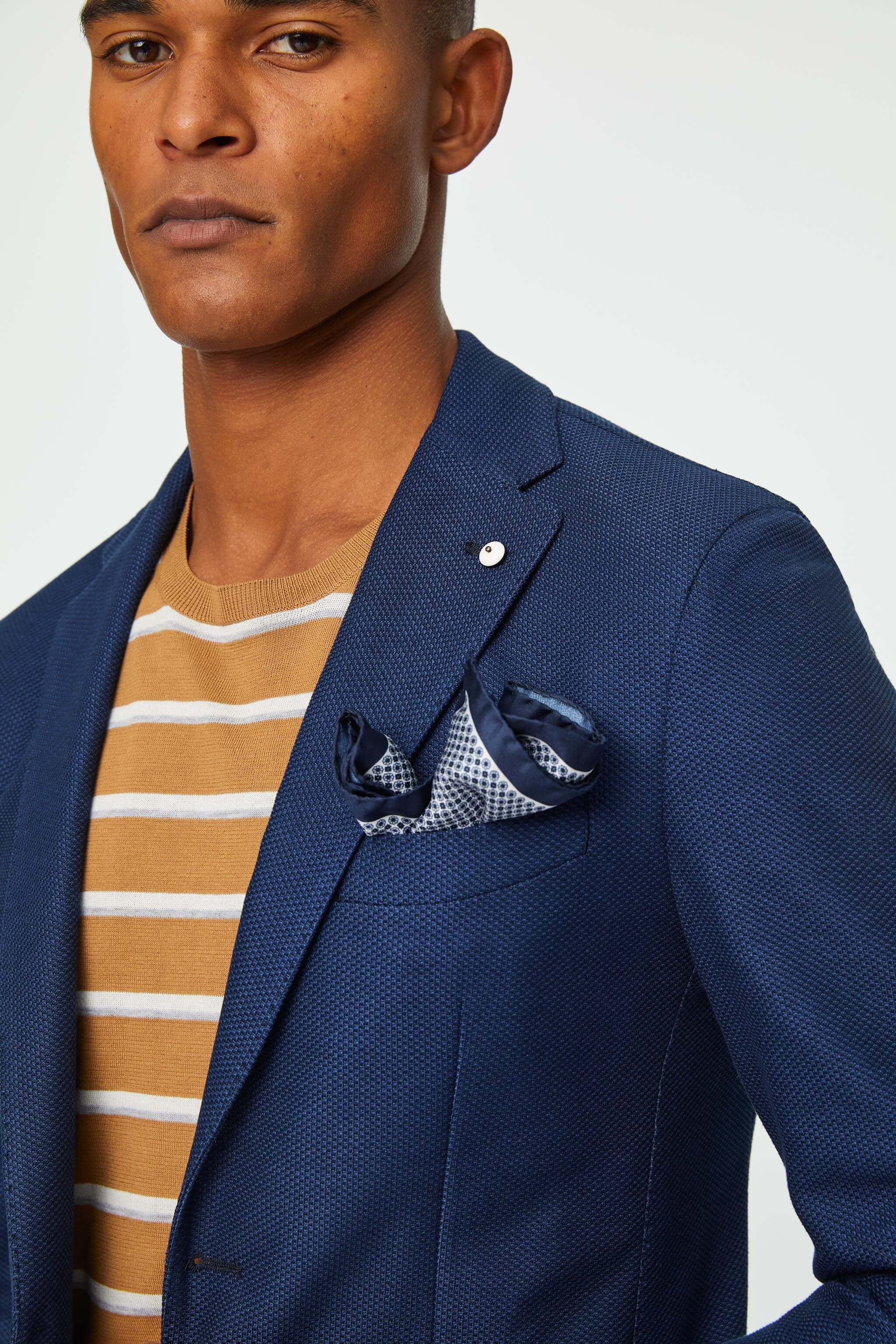 Graphic print silk pocket square