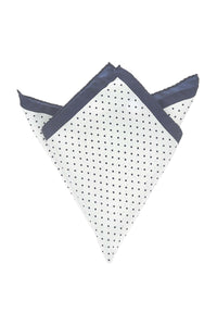 Graphic print silk pocket square white