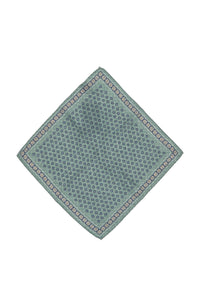 Geometric print pocket square in green light green