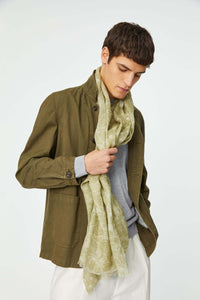 Ambre' linen scarf  light green