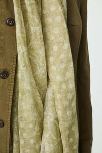 Ambre' linen scarf  light green