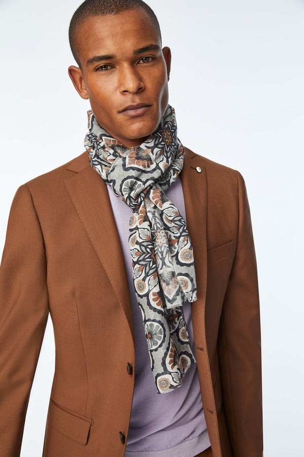 Sciarpa Da Donna World Of Shawls Con Stampa Floreale – Senape, Leggera E Morbida, Taglia Unica