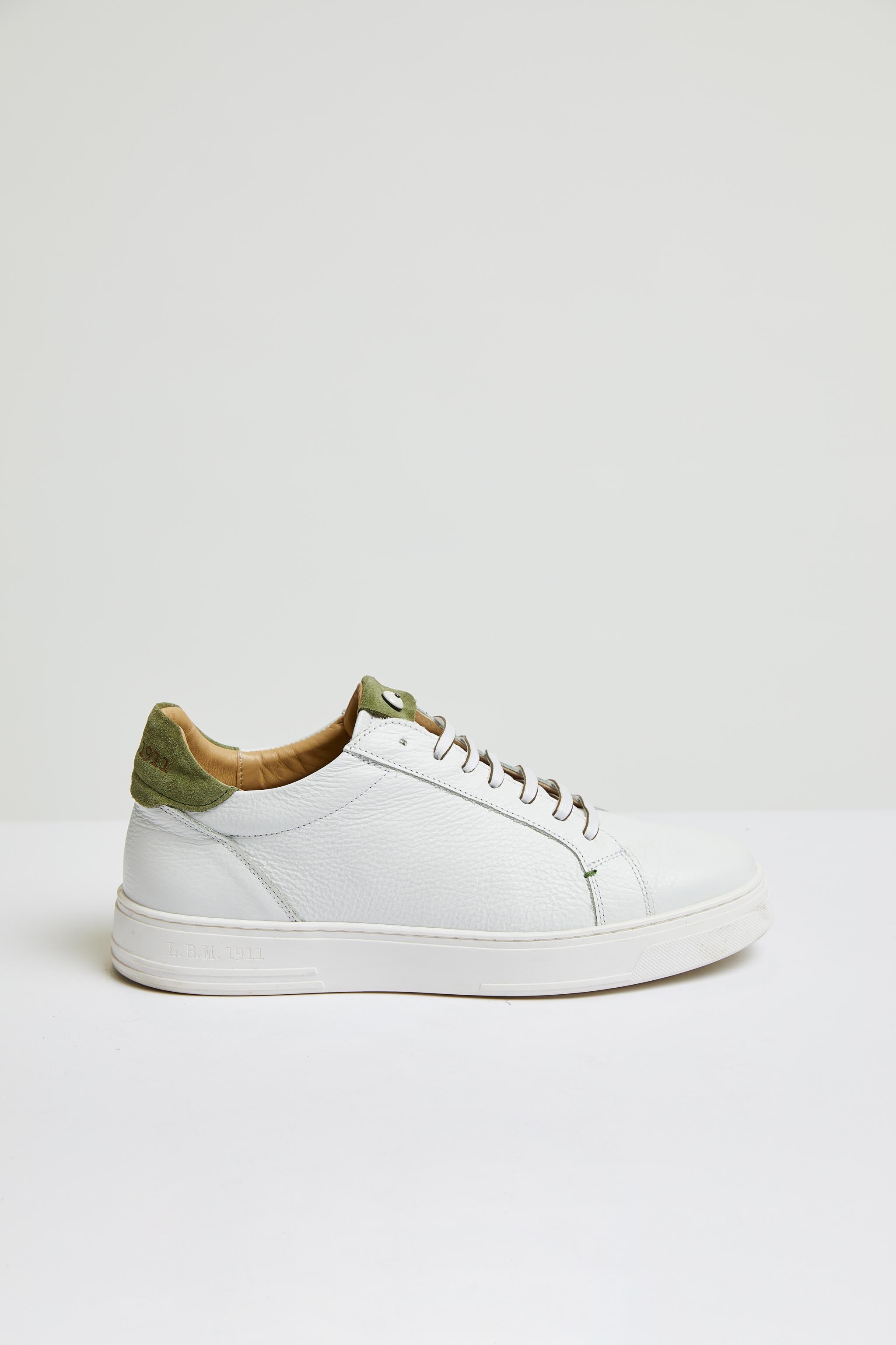 Retro-styled tennis shoe in army green