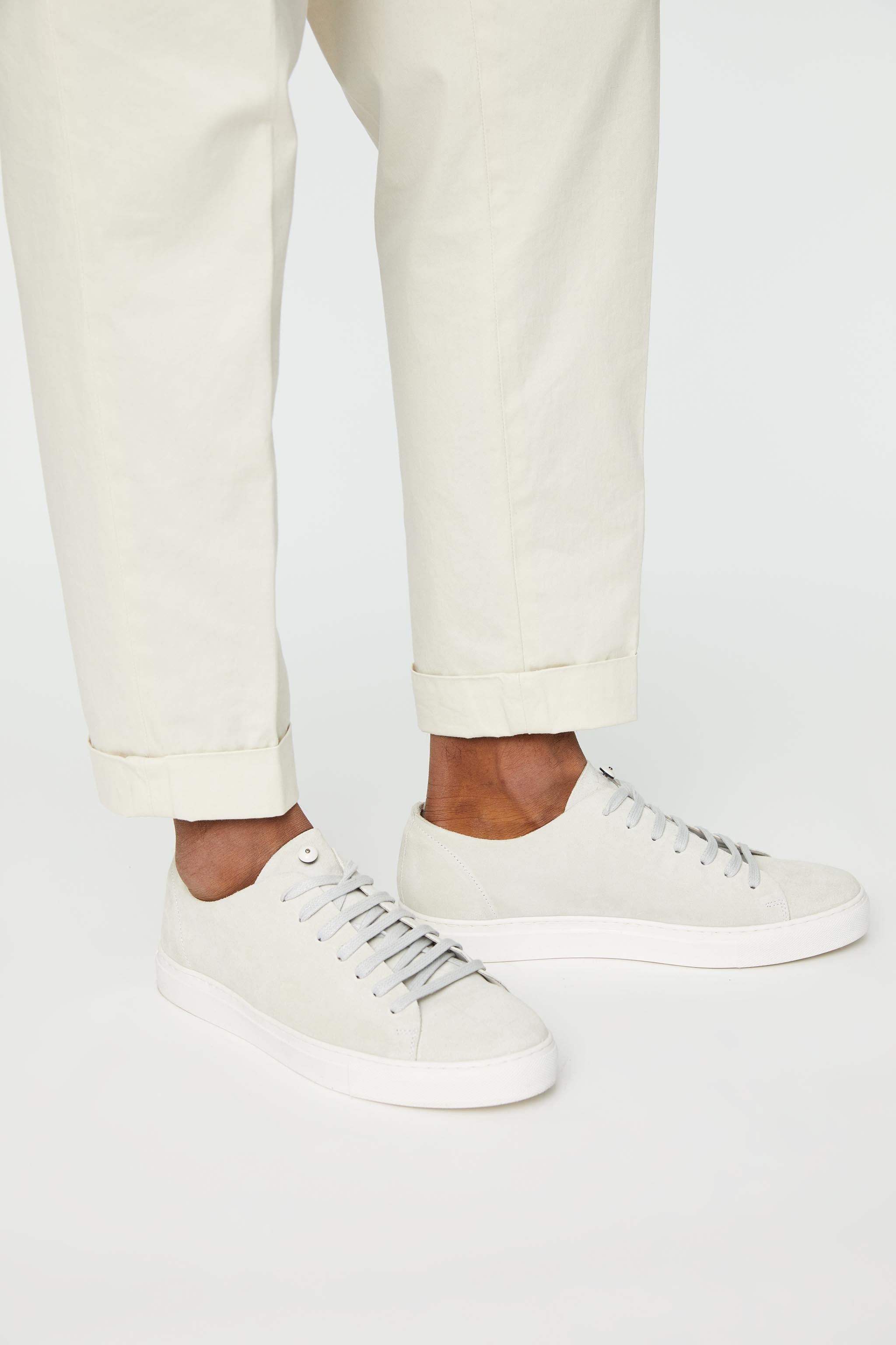 Gray suede sneakers